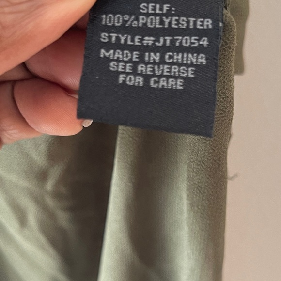 Flying Tomato Womens Blouse Sz Small Green Cold Shoulder Sheer Maxi - Picture 7 of 10